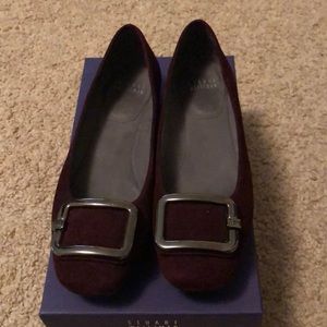 Stuart Weitzman burgundy suede flat